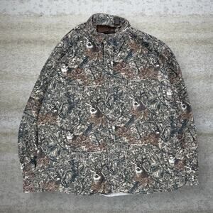 Vintage Deer Hunting Camo Button Up Shirt Cotton Long Sleeve Wolf Creek 90s